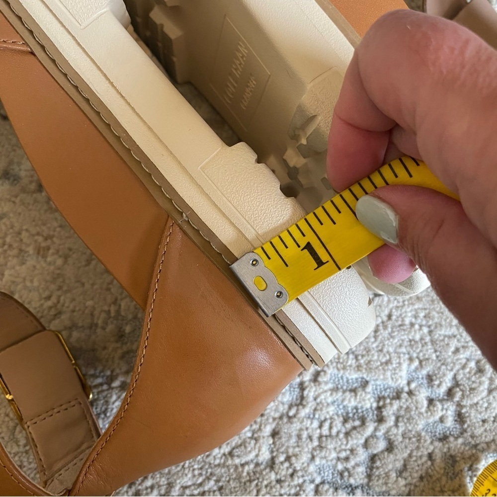 Cole Haan Fraya Platform Leather Sandals Ankle Strap Camel Tan Open Toe: 9B - Picture 8 of 10